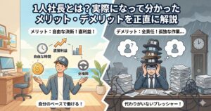 1人社長とは？実際になって分かったメリット・デメリットを正直に解説