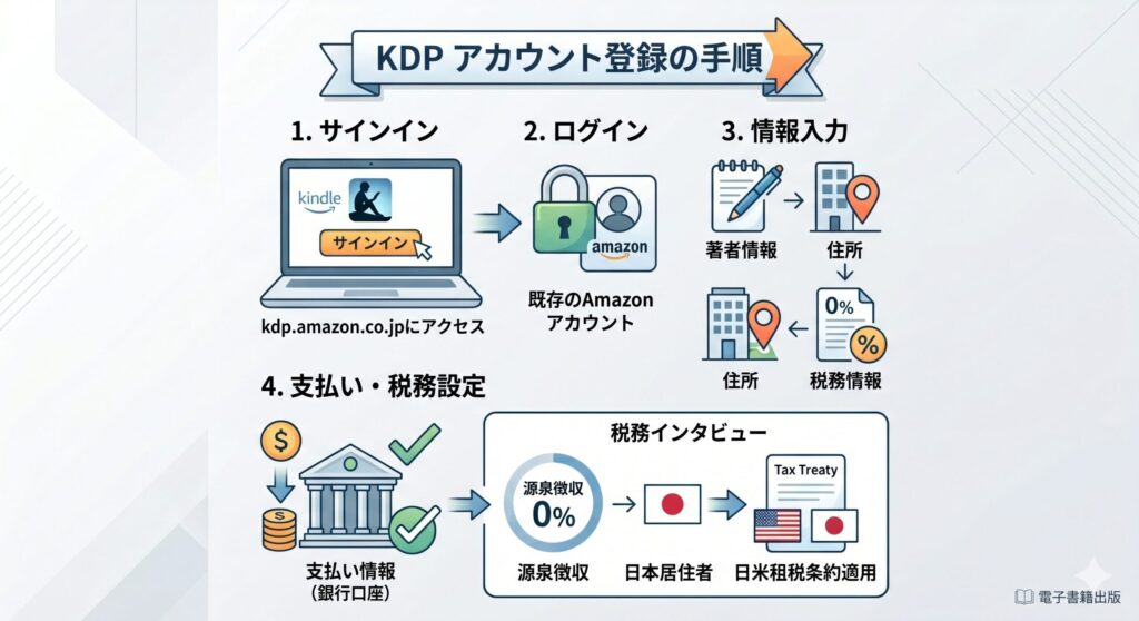KDPアカウント登録手順5ステップ｜Kindle出版の始め方