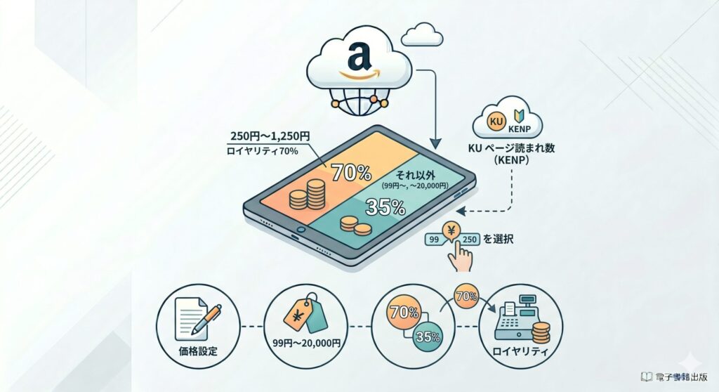 Kindle本の価格設定とロイヤリティ率｜70%と35%の違いを解説
