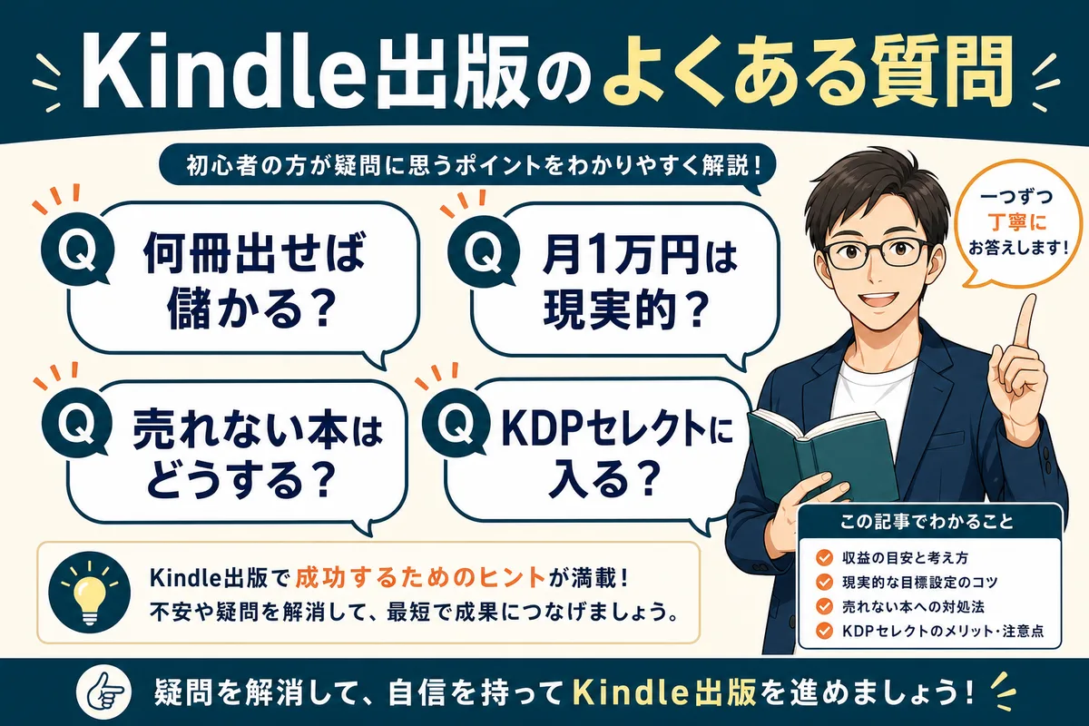 Kindle出版が儲からない悩みに関するよくある質問の図解