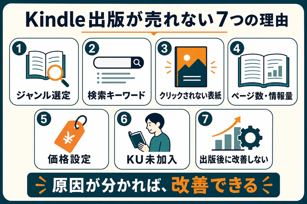 Kindle出版が売れない7つの理由をまとめた図解